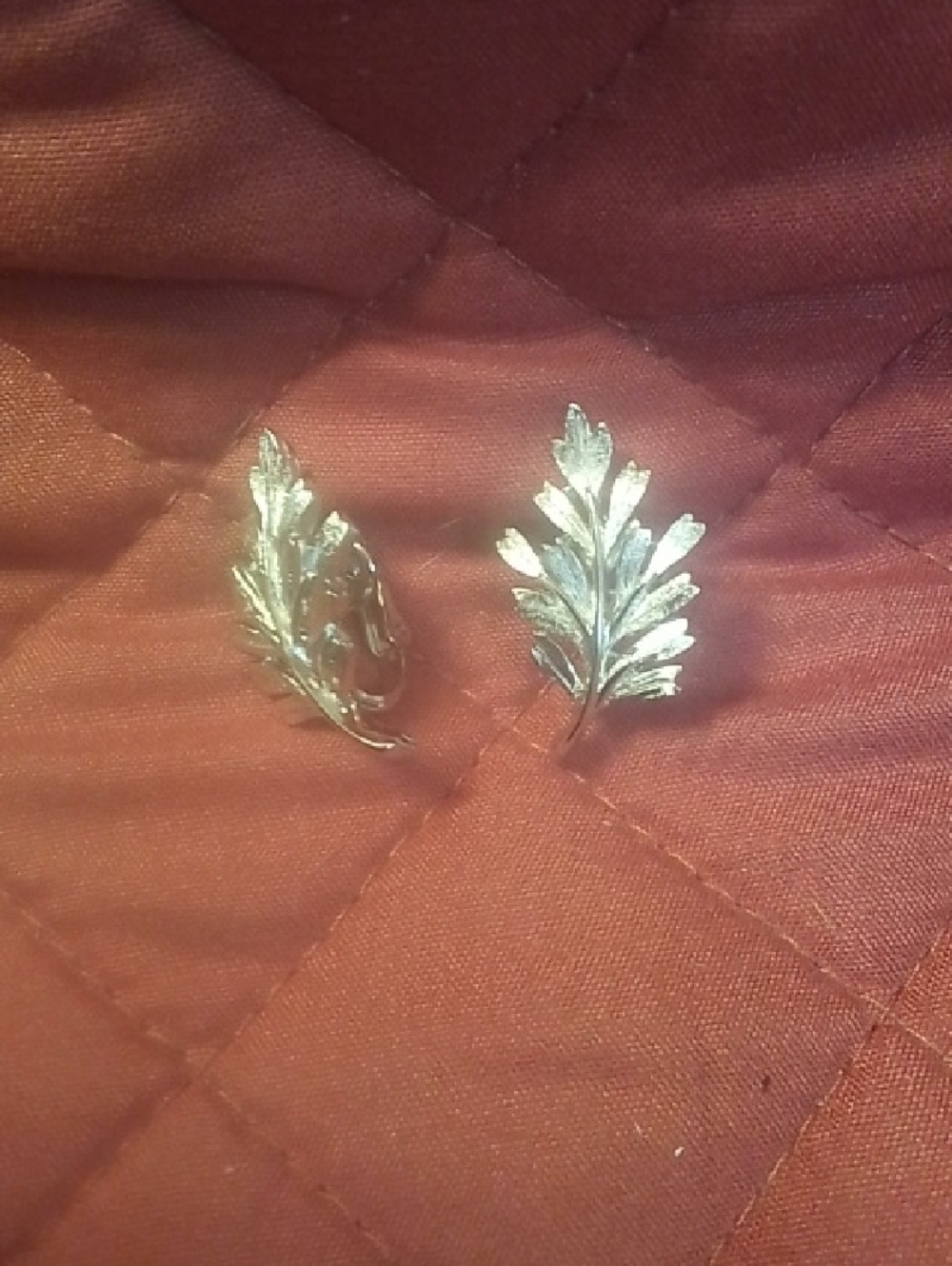 Silver Leaf Clip-On Earrings - Botanical Design